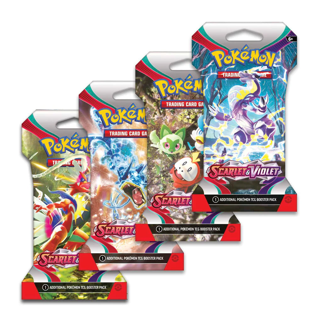 5 Scarlet and Violet Sleeved Booster Packs
