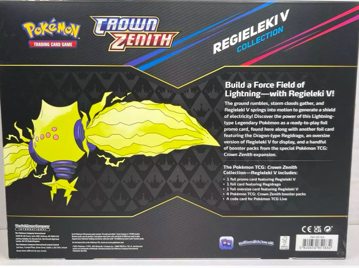 Pokémon Crown Zenith Regieleki V Collection Box factory sealed