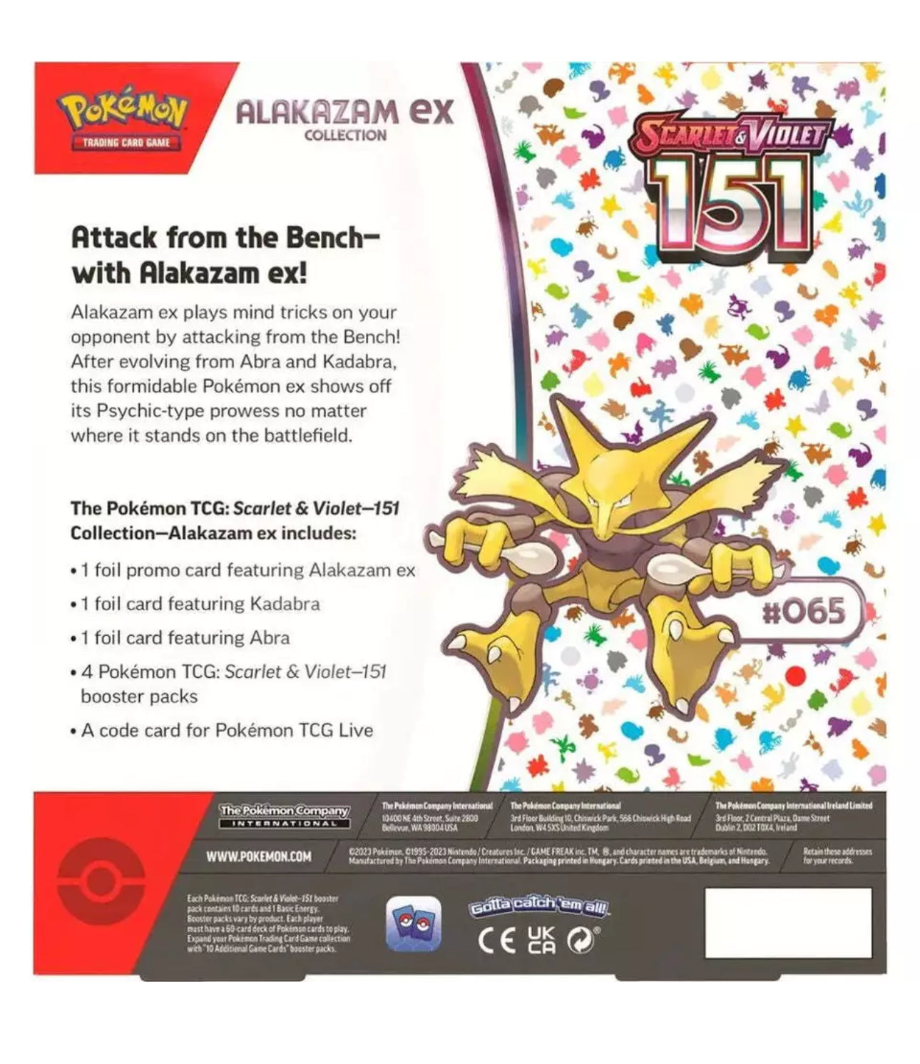 Pokemon TCG Scarlet & Violet 151 Alakazam Ex Collection BRAND NEW SEALED Pokémon