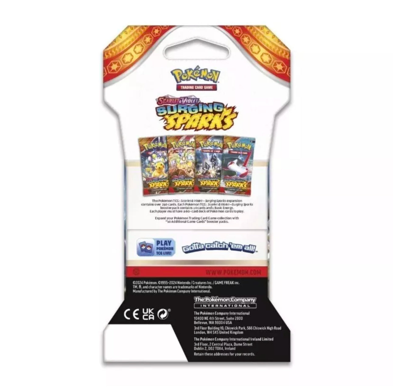 5 Pokemon Scarlet and Violet Surging Sparks Sleeved Booster Packs