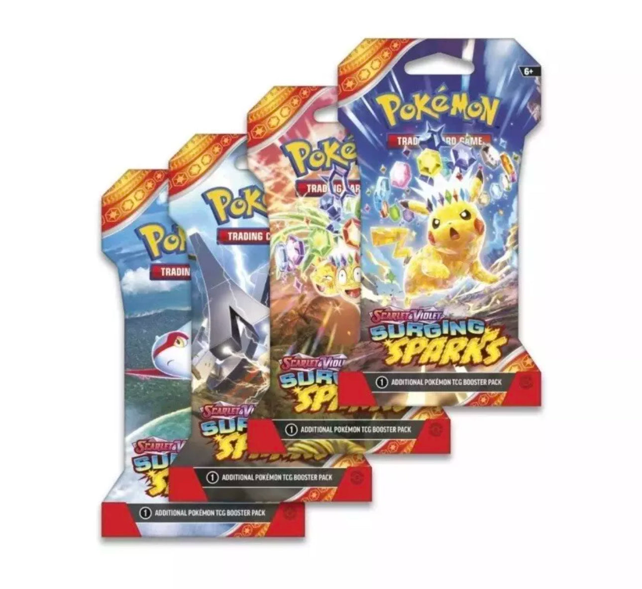 5 Pokemon Scarlet and Violet Surging Sparks Sleeved Booster Packs