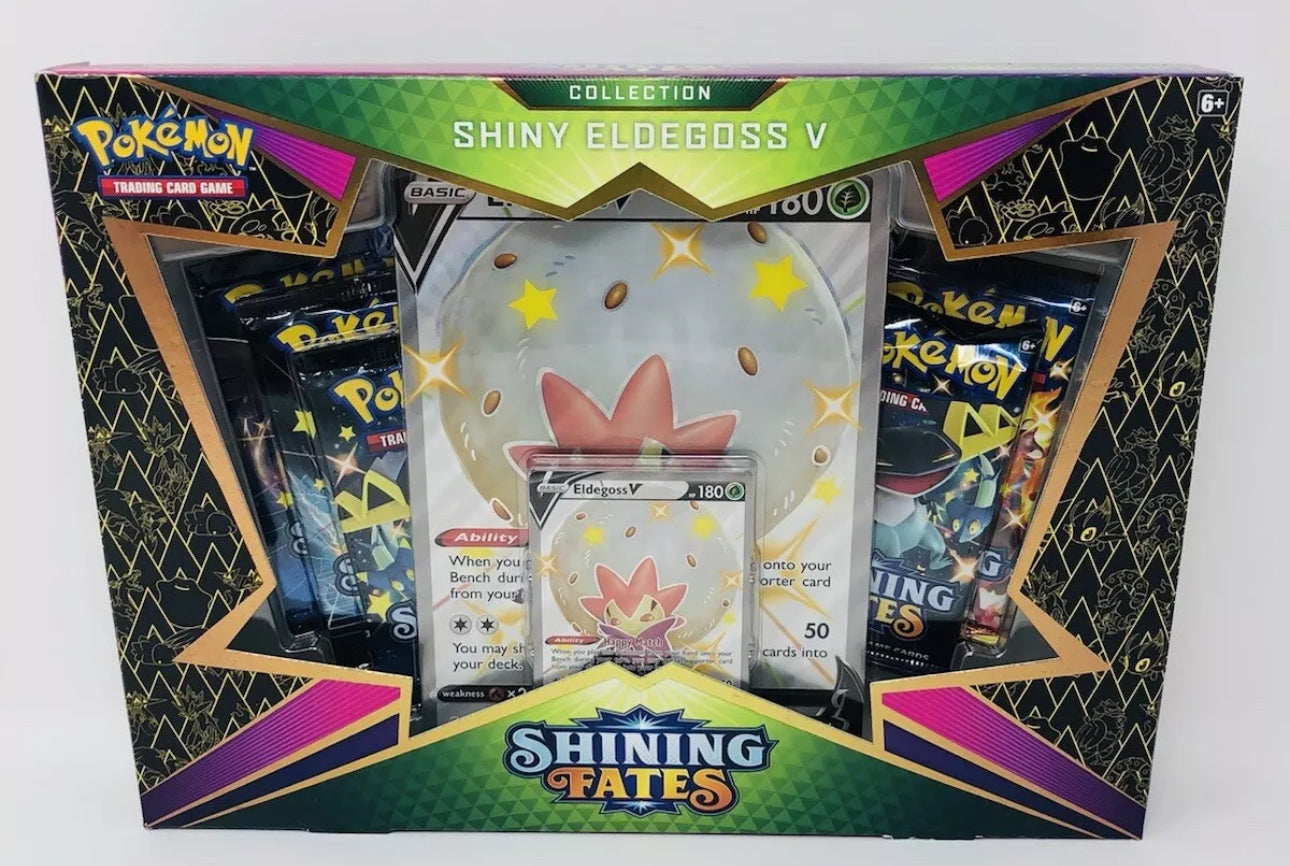 Pokemon TCG Shining Fates Shiny Eldegoss V Collection Box New Factory Sealed